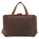 CELINE Macadam Canvas Hand Bag PVC Leather Brown Gold Auth 160884-2