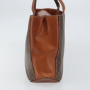 CELINE Macadam Canvas Hand Bag PVC Leather Brown Gold Auth 160884-3