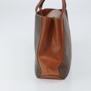 CELINE Macadam Canvas Hand Bag PVC Leather Brown Gold Auth 160884-4
