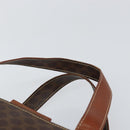 CELINE Macadam Canvas Hand Bag PVC Leather Brown Gold Auth 160884-8