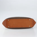 CELINE Macadam Canvas Hand Bag PVC Leather Brown Gold Auth 160884-5