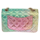 CHANEL 2.55 Matelasse 20 Chain Bag Leather Multicolor Gold CC Auth 160885SAM-4
