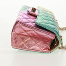 CHANEL 2.55 Matelasse 20 Chain Bag Leather Multicolor Gold CC Auth 160885SAM-6