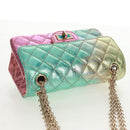 CHANEL 2.55 Matelasse 20 Chain Bag Leather Multicolor Gold CC Auth 160885SAM-7
