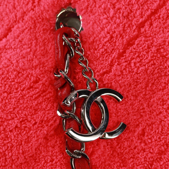 CHANEL Matelasse Chain Shoulder Bag Pile 2way Pink Silver CC Auth 160891SAV