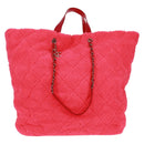 CHANEL Matelasse Chain Shoulder Bag Pile 2way Pink Silver CC Auth 160891SAV-13