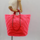 CHANEL Matelasse Chain Shoulder Bag Pile 2way Pink Silver CC Auth 160891SAV-29