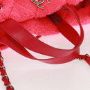 CHANEL Matelasse Chain Shoulder Bag Pile 2way Pink Silver CC Auth 160891SAV-7