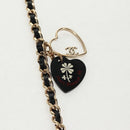 CHANEL Mini Matelasse 14 Chain Bag Lamb Skin Black Gold CC Auth 160892SAM-14