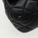 CHANEL Mini Matelasse 14 Chain Bag Lamb Skin Black Gold CC Auth 160892SAM-16