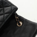 CHANEL Mini Matelasse 14 Chain Bag Lamb Skin Black Gold CC Auth 160892SAM-23
