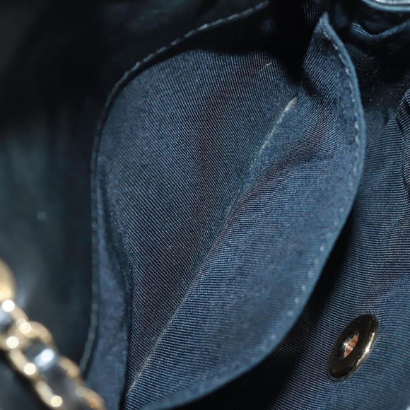 CHANEL Mini Matelasse 14 Chain Bag Lamb Skin Black Gold CC Auth 160892SAM