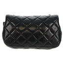CHANEL Mini Matelasse 14 Chain Bag Lamb Skin Black Gold CC Auth 160892SAM-2