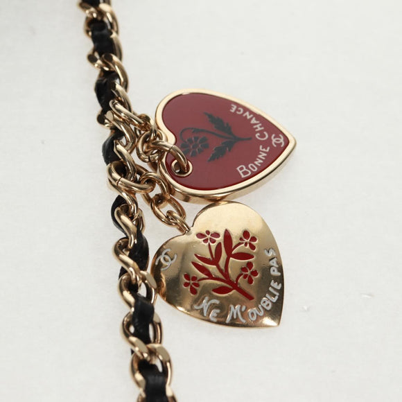 CHANEL Mini Matelasse 14 Chain Bag Lamb Skin Black Gold CC Auth 160892SAM