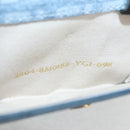 FENDI Zucchino Canvas Compact Wallet Light Blue Gold Auth 160896M-11