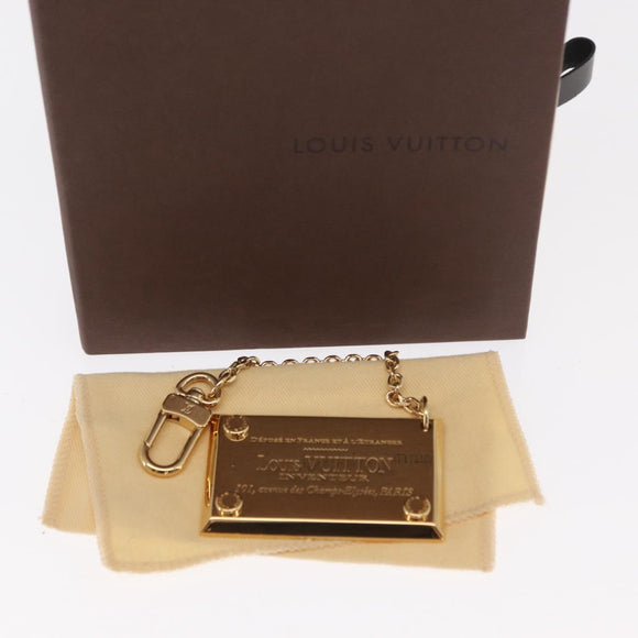 LOUIS VUITTON Porte Cles Aventur Plate Charm metal Gold Tone M95280 Auth 160900V
