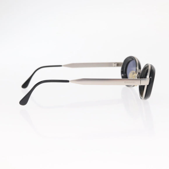 CHANEL Sunglasses metal Silver tone CC Auth 160904