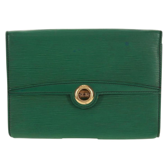 LOUIS VUITTON Monogram Epi Clutch Bag 2 Set Green LV Auth 160906