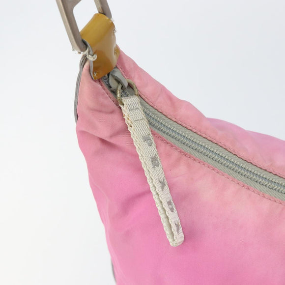 PRADA Shoulder Bag Nylon Pink Silver Auth 160914
