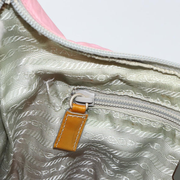 PRADA Shoulder Bag Nylon Pink Silver Auth 160914
