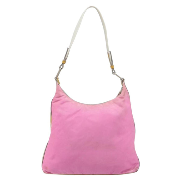 PRADA Shoulder Bag Nylon Pink Silver Auth 160914