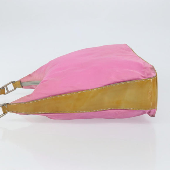 PRADA Shoulder Bag Nylon Pink Silver Auth 160914