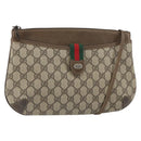 GUCCI GG Supreme Web Sherry Line Bag PVC Beige Gold 904 02 026 Auth 160917-1