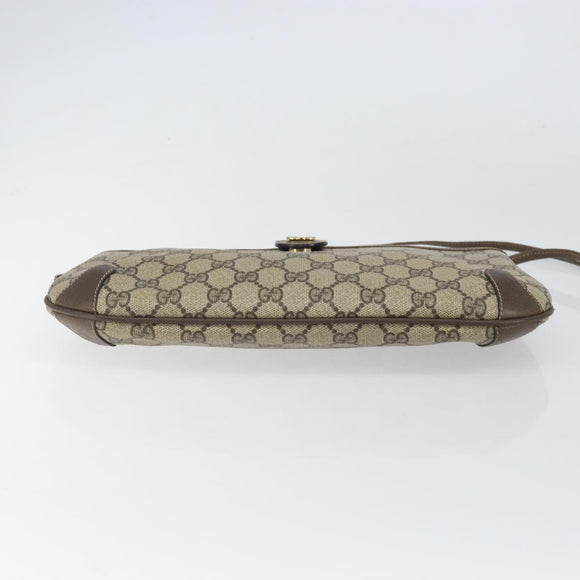 GUCCI GG Supreme Web Sherry Line Bag PVC Beige Gold 904 02 026 Auth 160917