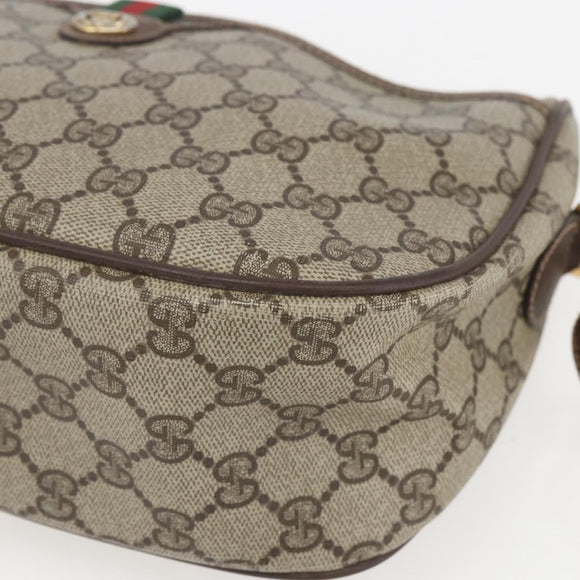 GUCCI GG Supreme Web Sherry Line Shoulder Bag PVC Beige 89 02 077 Auth 160926