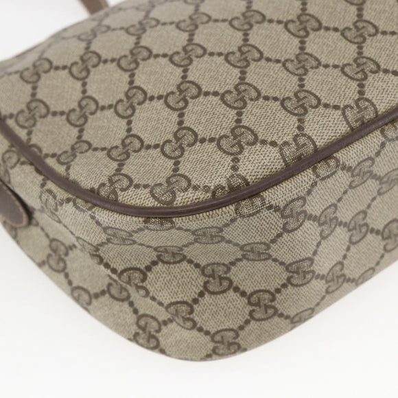 GUCCI GG Supreme Web Sherry Line Shoulder Bag PVC Beige 89 02 077 Auth 160926