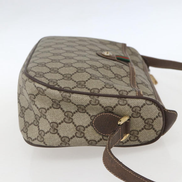 GUCCI GG Supreme Web Sherry Line Shoulder Bag PVC Beige 89 02 077 Auth 160926