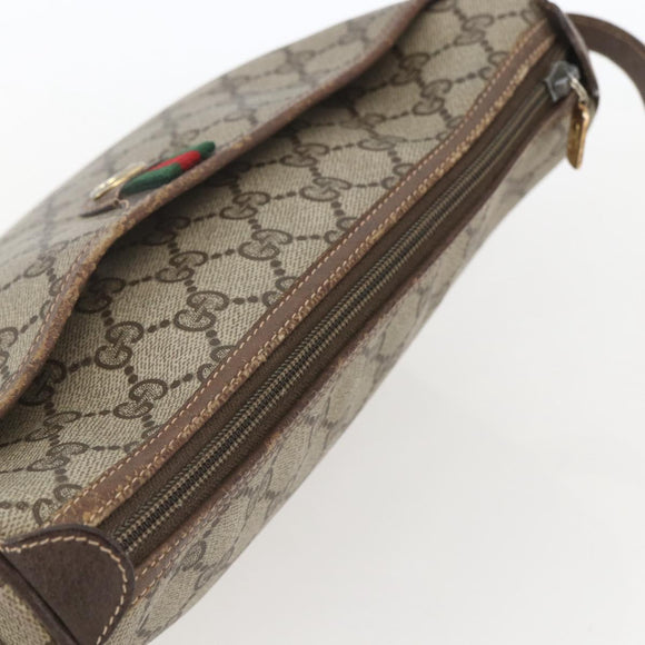 GUCCI GG Supreme Web Sherry Line Shoulder Bag PVC Beige 89 02 077 Auth 160926