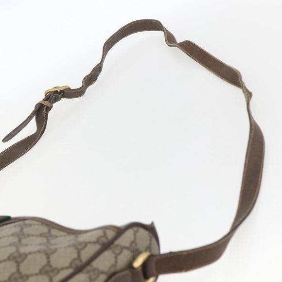 GUCCI GG Supreme Web Sherry Line Shoulder Bag PVC Beige 89 02 077 Auth 160926