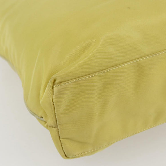 PRADA Tote Bag Nylon Yellow Gold Auth 160930