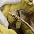 PRADA Tote Bag Nylon Yellow Gold Auth 160930-19