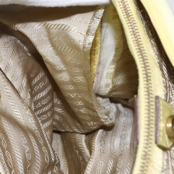 PRADA Tote Bag Nylon Yellow Gold Auth 160930