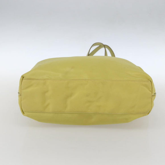PRADA Tote Bag Nylon Yellow Gold Auth 160930