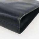 Salvatore Ferragamo Gancini Chain Shoulder Bag Leather Navy Gold Auth 160932-11