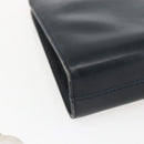 Salvatore Ferragamo Gancini Chain Shoulder Bag Leather Navy Gold Auth 160932-12