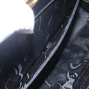 Salvatore Ferragamo Gancini Chain Shoulder Bag Leather Navy Gold Auth 160932-21