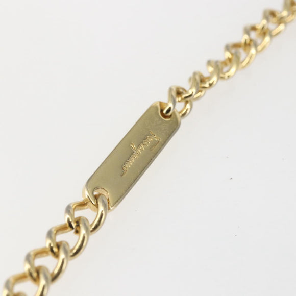 Salvatore Ferragamo Gancini Chain Shoulder Bag Leather Navy Gold Auth 160932