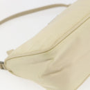 PRADA Accessory Pouch Nylon Ivory Silver Auth 160936-14