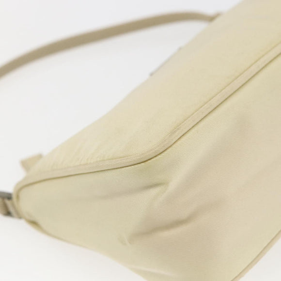 PRADA Accessory Pouch Nylon Ivory Silver Auth 160936