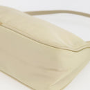 PRADA Accessory Pouch Nylon Ivory Silver Auth 160936-15