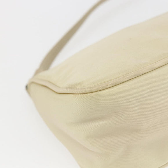 PRADA Accessory Pouch Nylon Ivory Silver Auth 160936