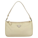 PRADA Accessory Pouch Nylon Ivory Silver Auth 160936-13