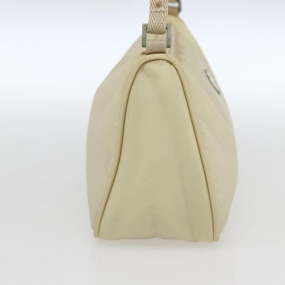 PRADA Accessory Pouch Nylon Ivory Silver Auth 160936