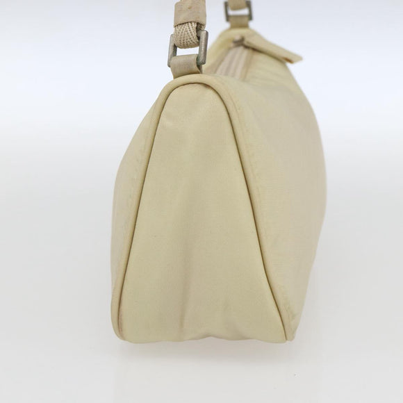 PRADA Accessory Pouch Nylon Ivory Silver Auth 160936