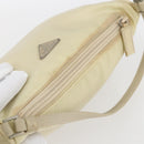 PRADA Accessory Pouch Nylon Ivory Silver Auth 160936-6