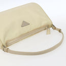 PRADA Accessory Pouch Nylon Ivory Silver Auth 160936-7